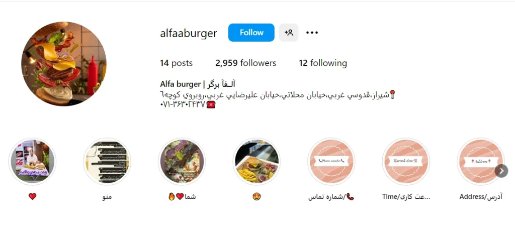 اینستاگرام آلفا برگر