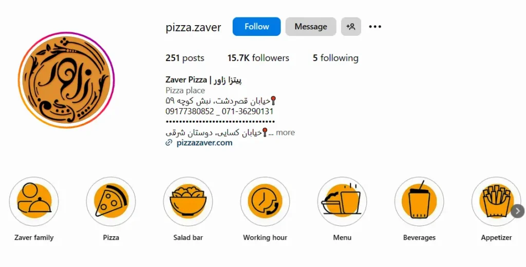 اینستاگرام فست فود زاور
